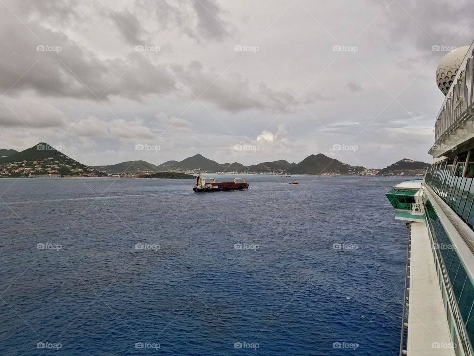 Cruise ship coming into port..  Phillipsburg St Maarten