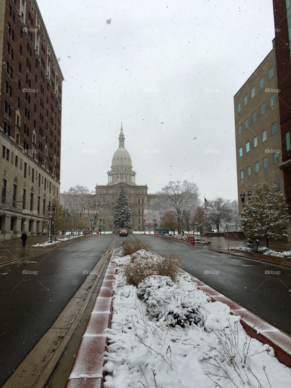 Lansing capital at Christmas