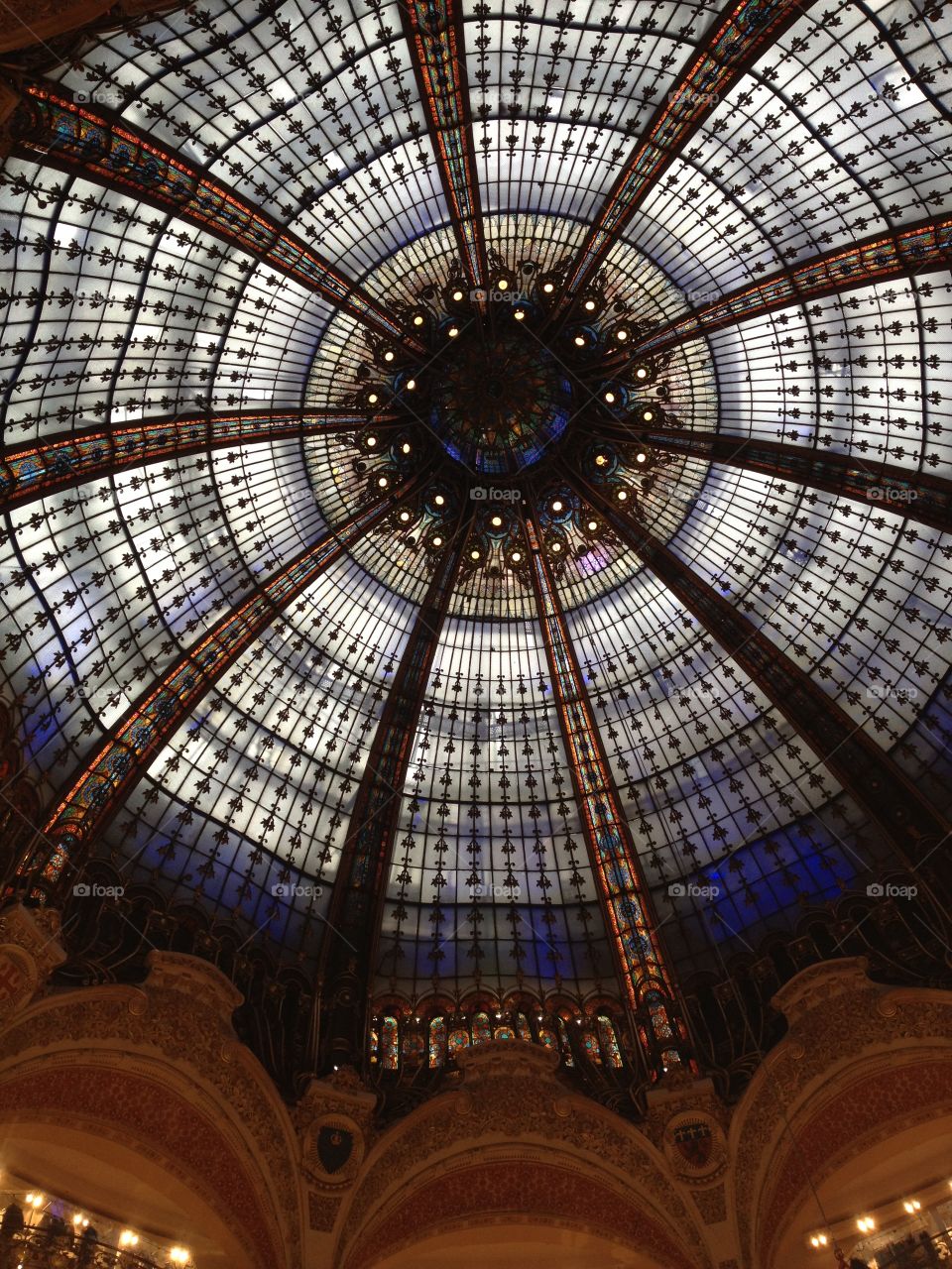 Skylight. The view of the Galeries Lafayette's skylight in Paris, France. 