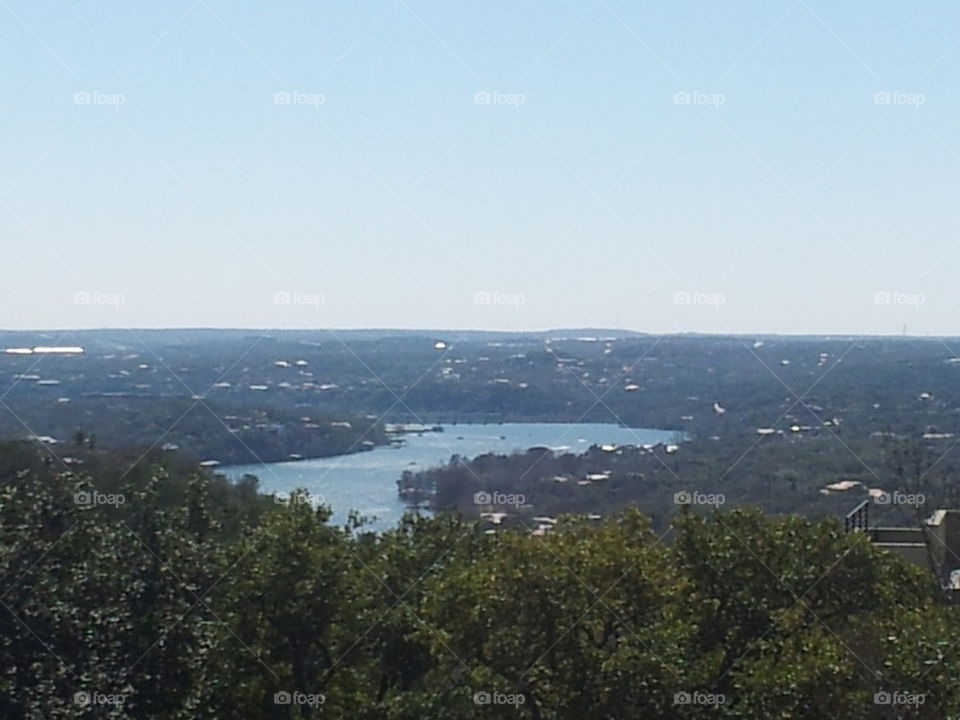 aerial view of lake austin from the north