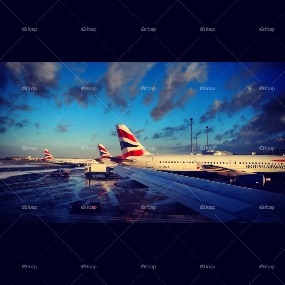 airport plane heathrow british airways by KengPP
