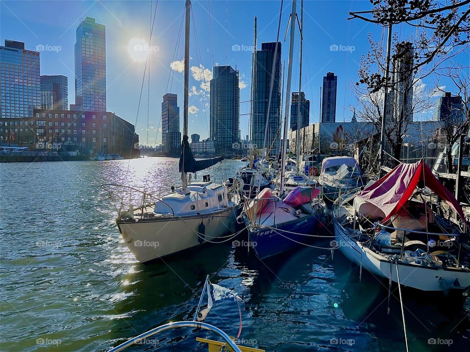 “Newtown Creek” by the “Pulaski Bridge” in LIC, Queens with its boats of any kind is a beautiful sight to behold especially from aboard one of them such as the “28 ft 1969 Luhrs” cabin cruiser “Salvation” that is our home. 2024. Hypnotic Productions