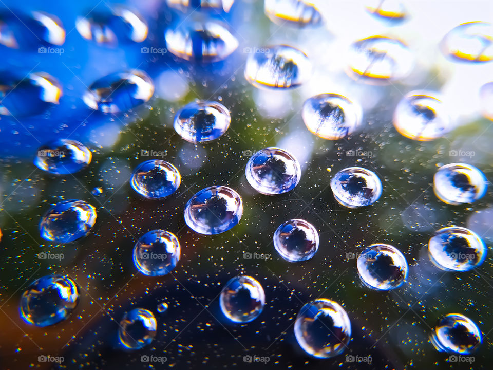 water drops on a glass