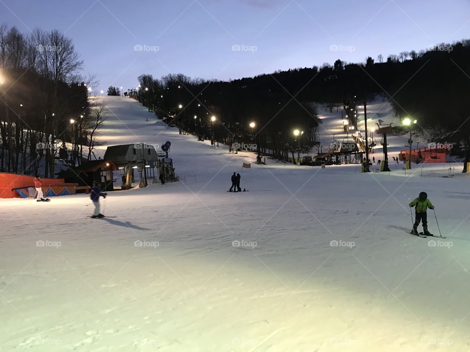 Night skiing 