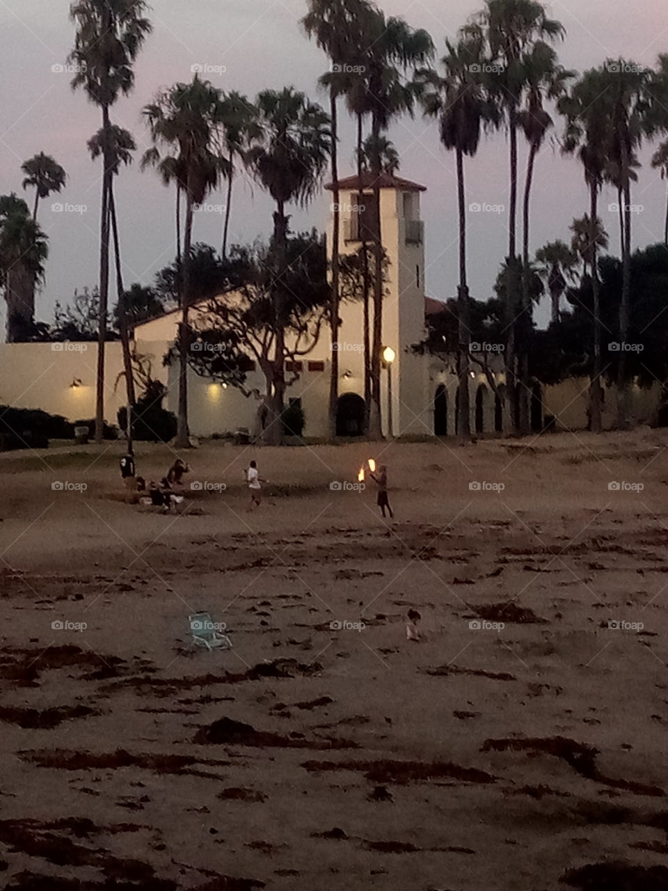 Beautiful southern California beach...complete with fire twirler.