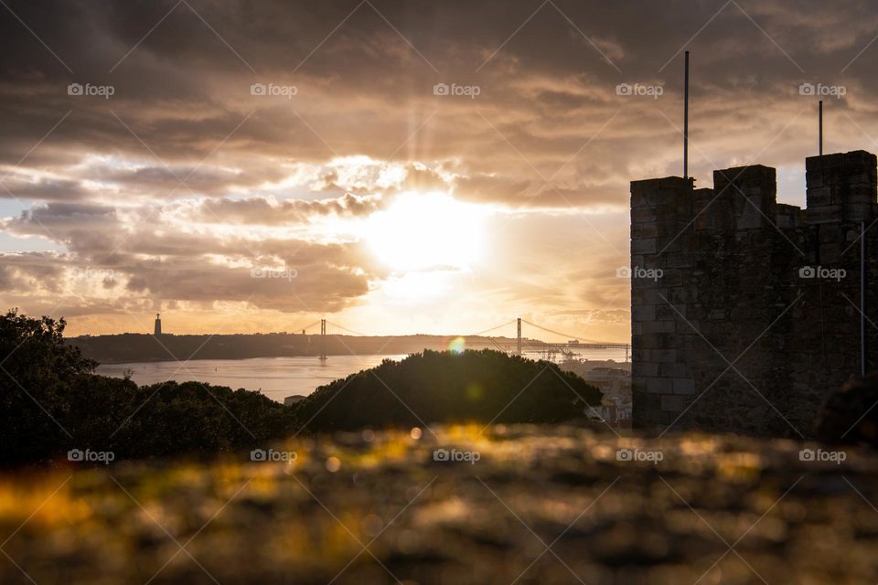 Sunset by Saint George Castle - Lisbon, Portugal