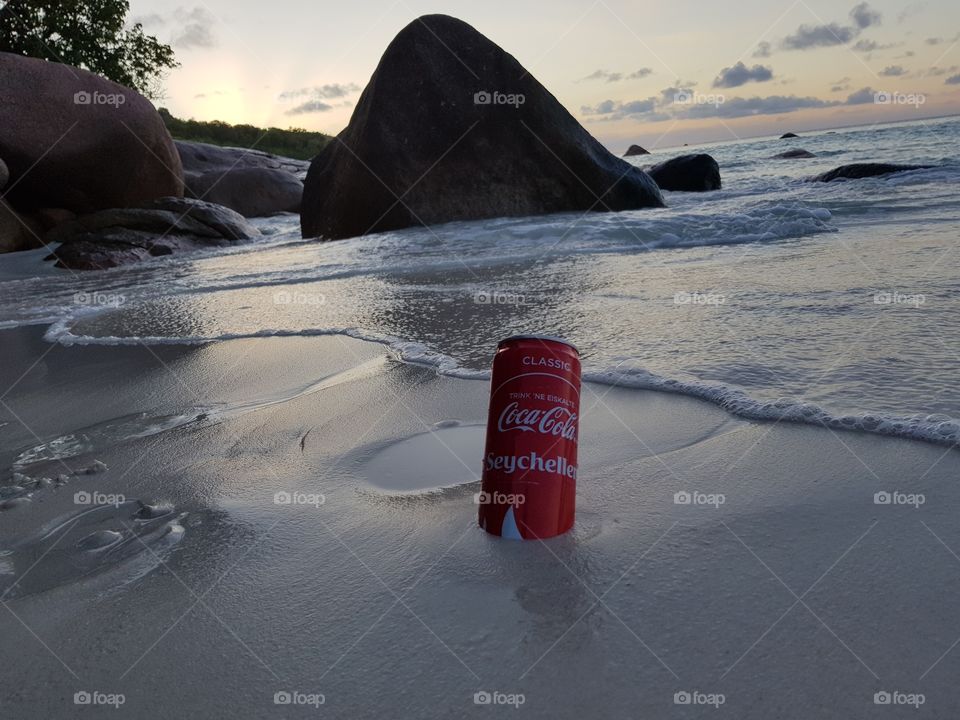 cold coke at sunset
