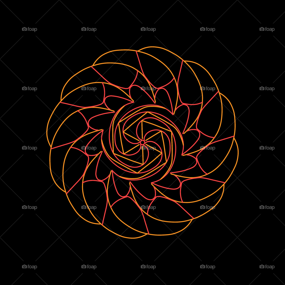 Abstract Warm Color Spiral Design