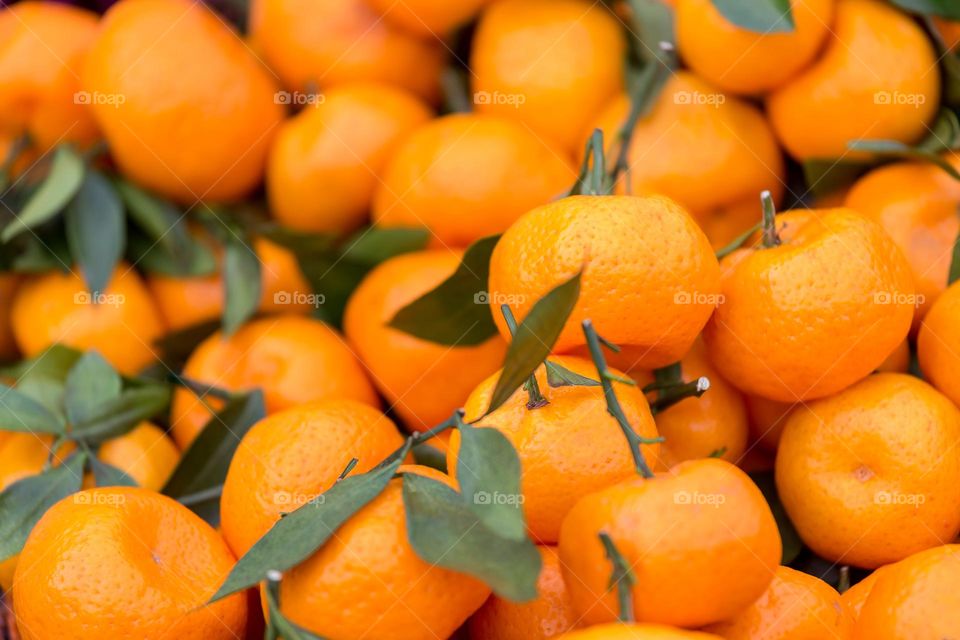 Fresh tangerines at the market