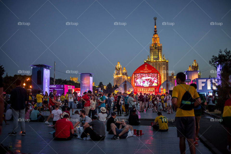 FIFA Fan Fest in Moscow, Russia, Brazil vs Serbia, 27 June 2018