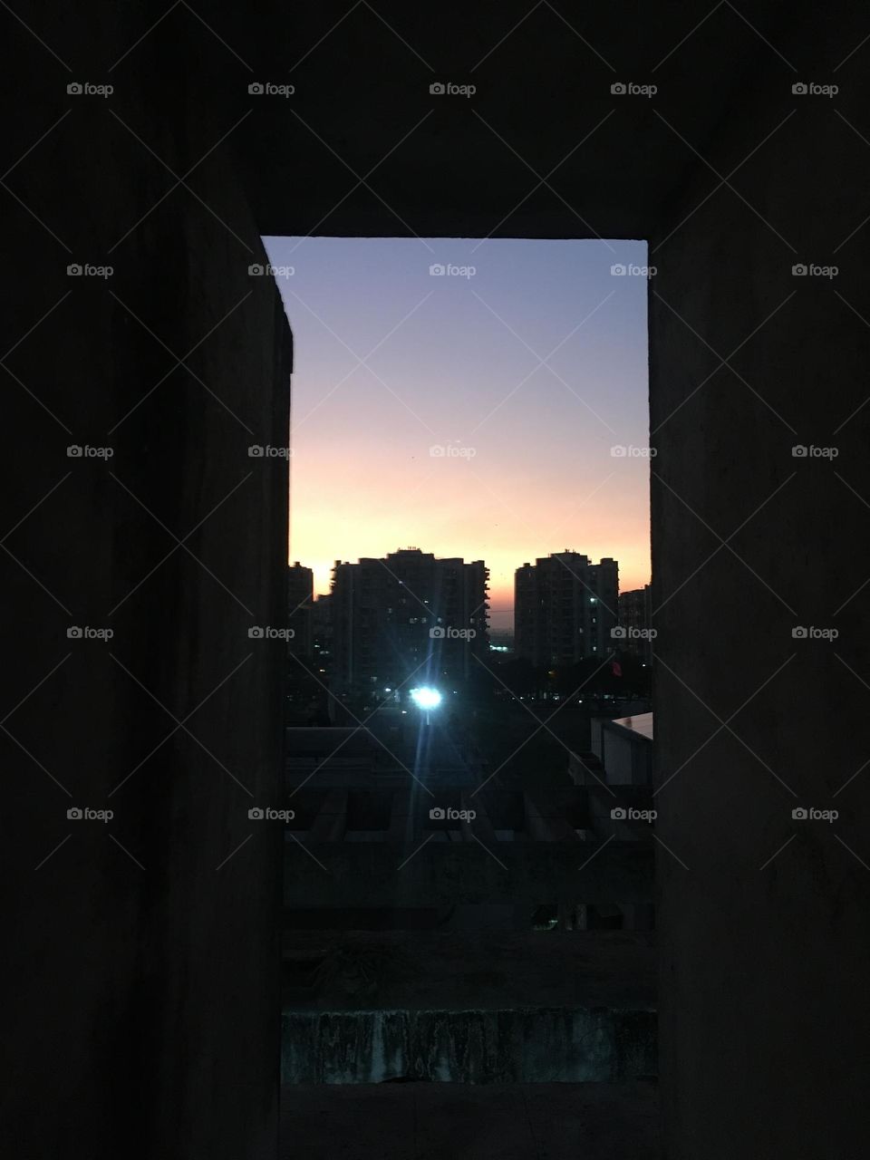 Sunset view in India purple 