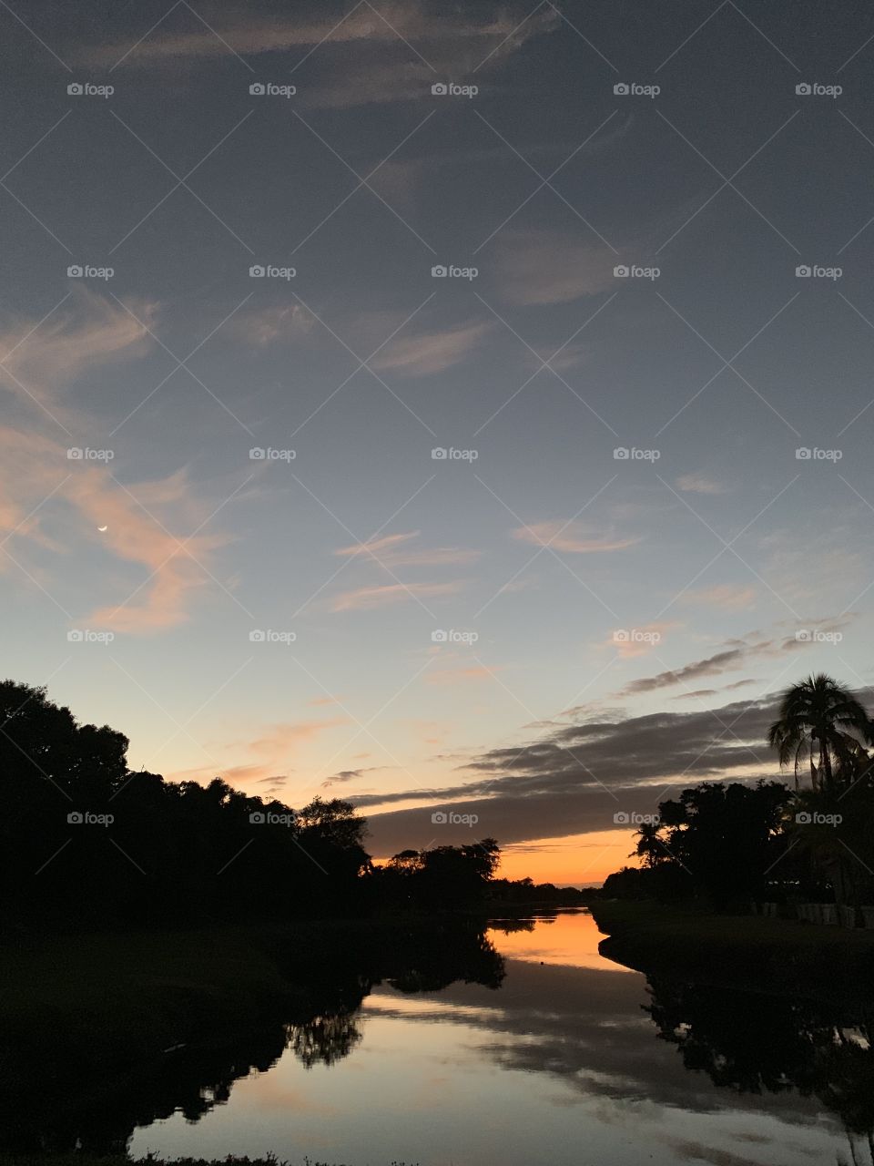 Sunset and reflection