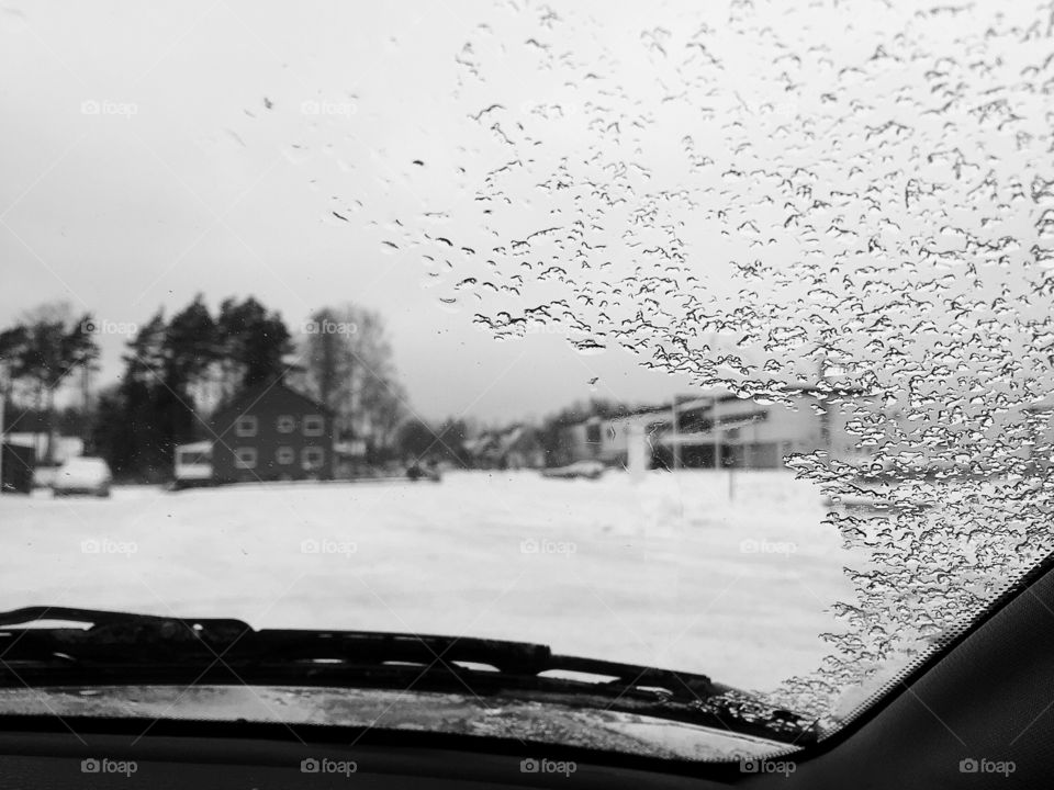 Icy car window