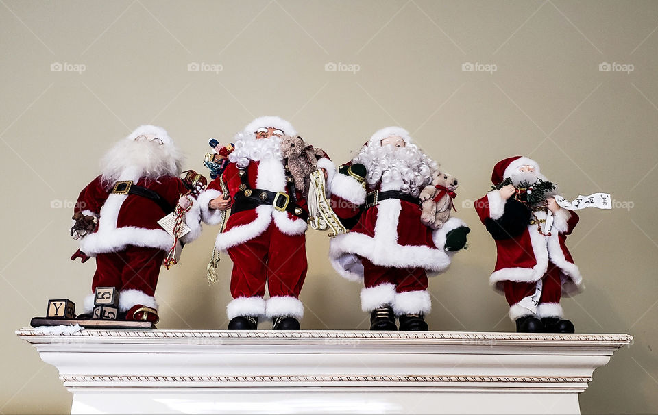 Santas all in a row.