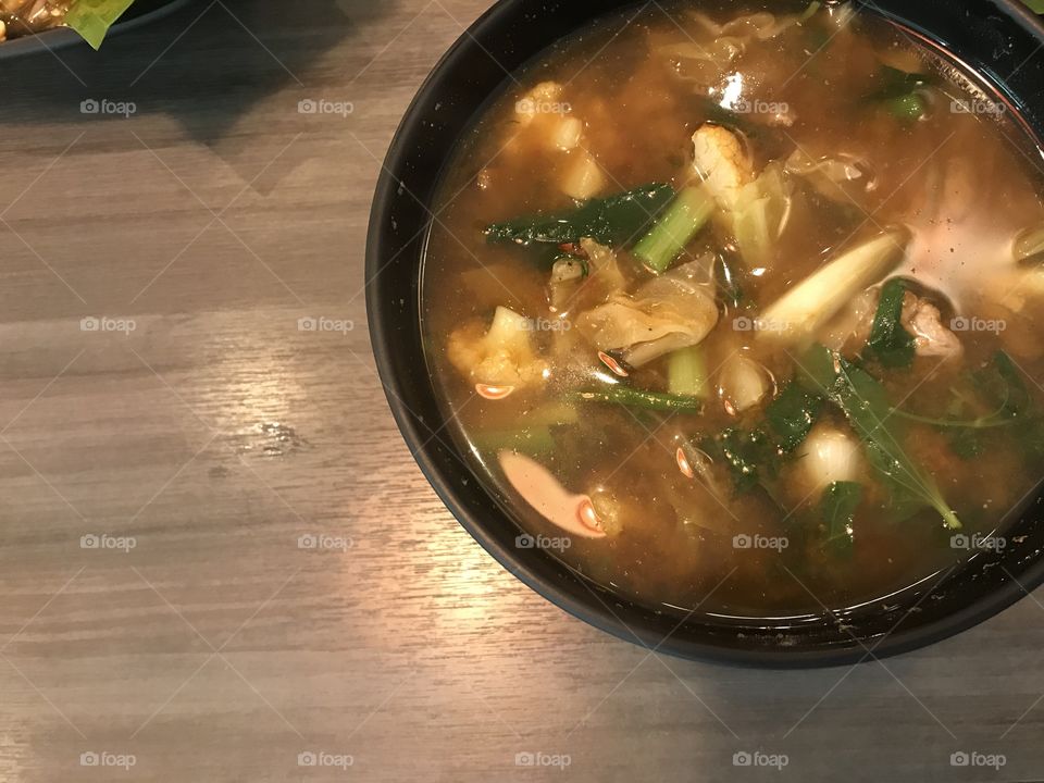 Northeastern Thai food with fisheries sauce call Kang OM and you can put meat you like in