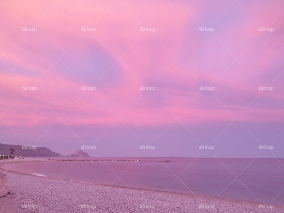 Dawn#beach#clouds#sea