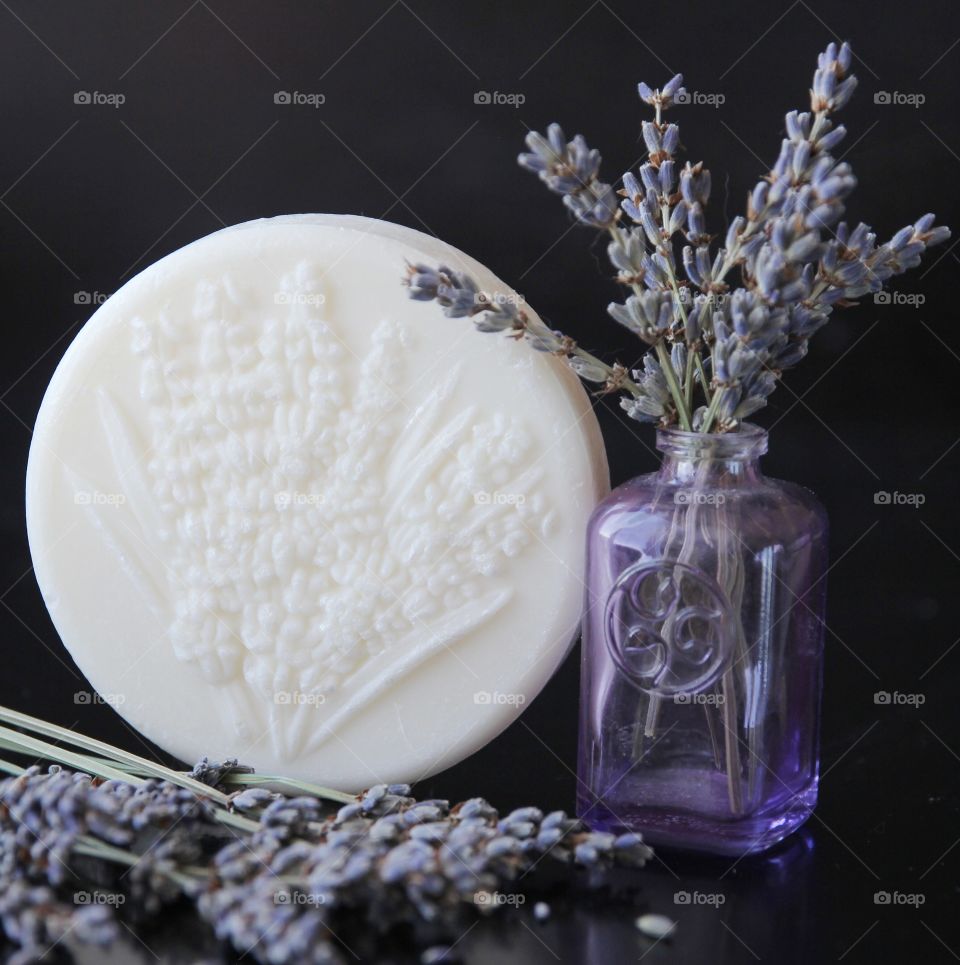 Soap and Beautiful flowers lavender 