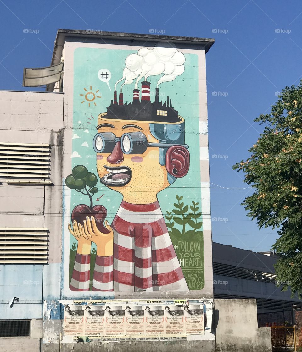 Wonderful mural in Collefereo, Italy