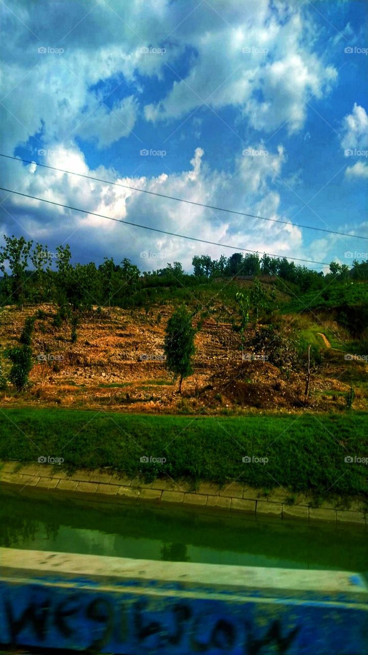 Beautiful hill when evening arrives