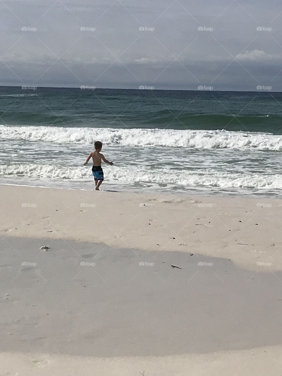 Playing in the ocean