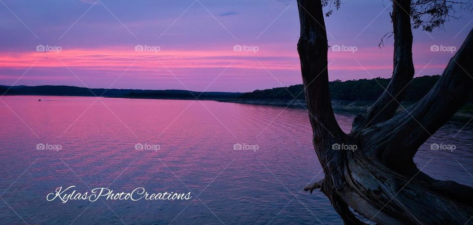 Golden hour on the lake. Peaceful and calm 