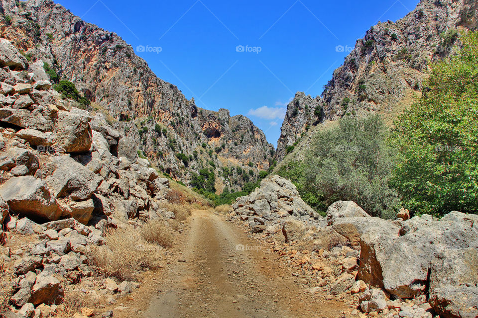 nature road path rocks by chaniaweb