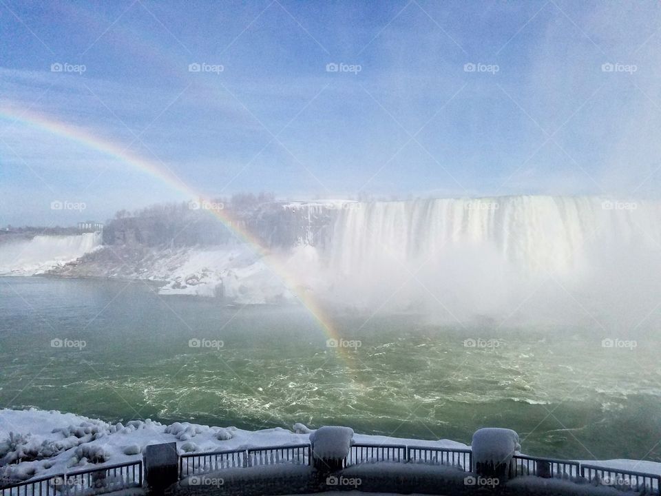 Sunny Winter day at Niagara Falls