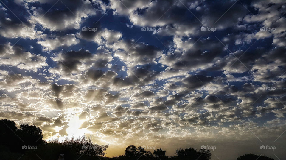 sun morning sky clouds