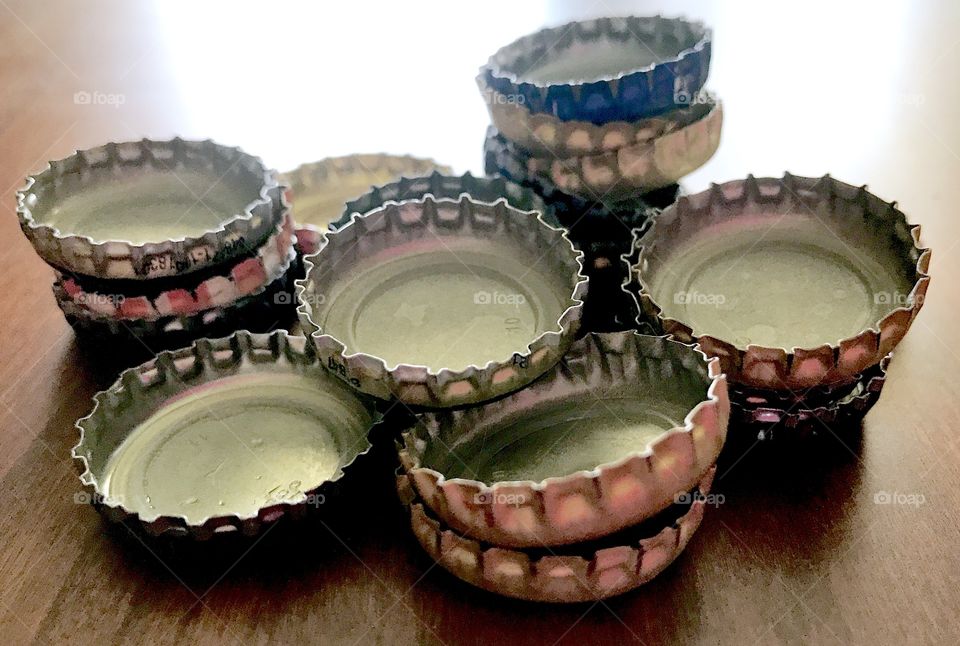 Stacks of Bottle Caps