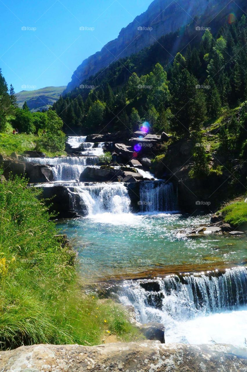cascade Water natural rock