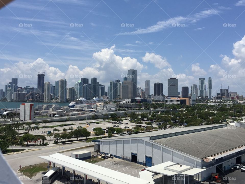 View of Miami from the Carnival Glory cruise ship