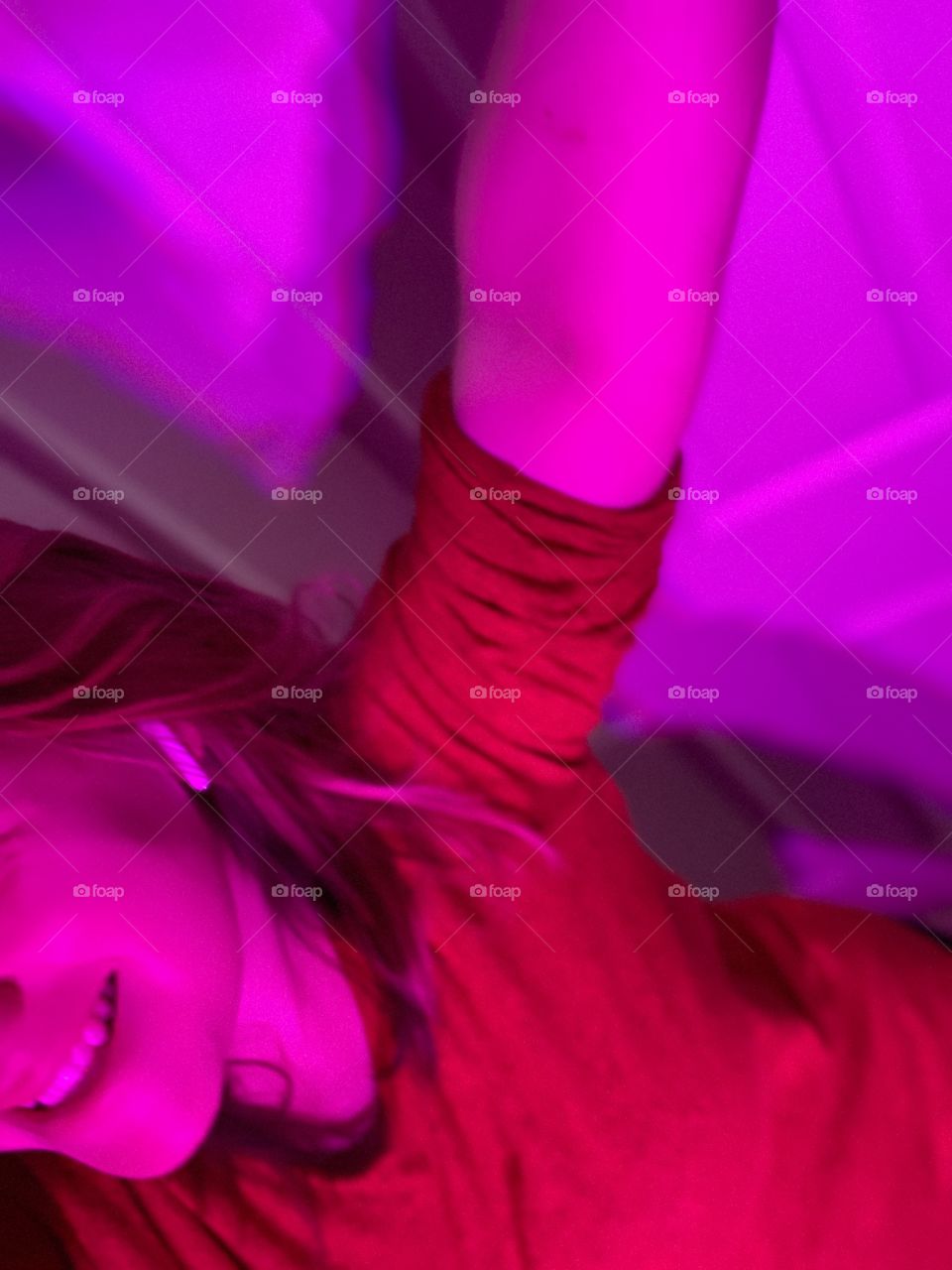 Personal House Party; Woman dancing in Pink/Magenta Light 
