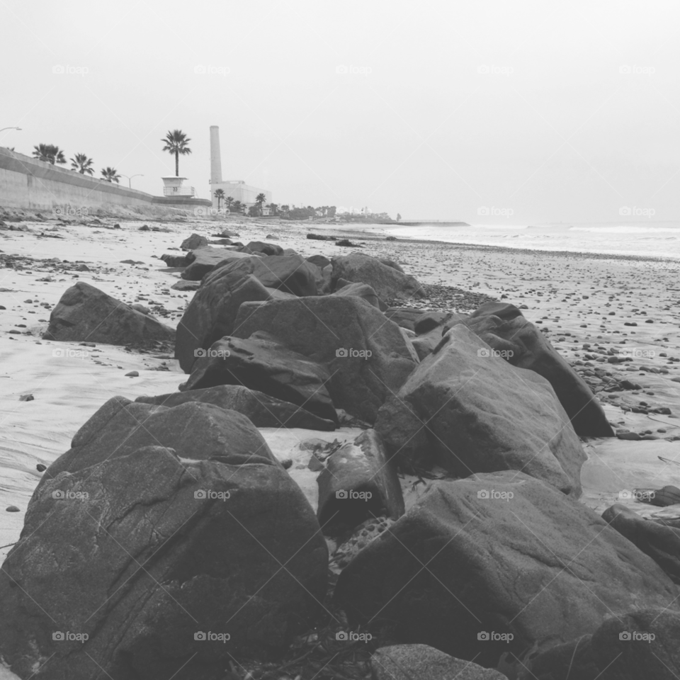 beach water rocks california by ninjacentral