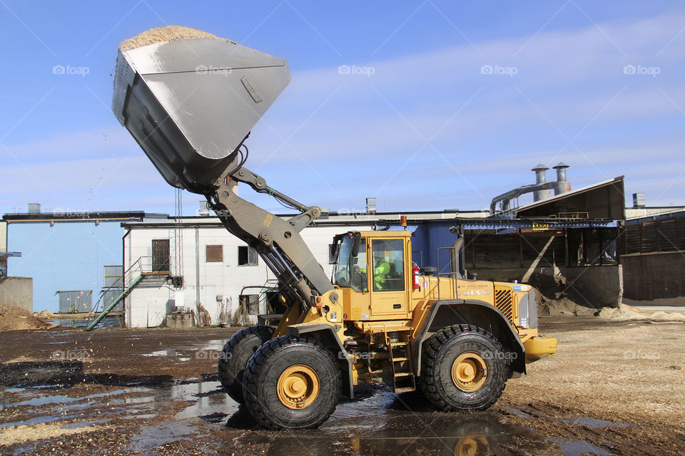 Yellow bulldozer