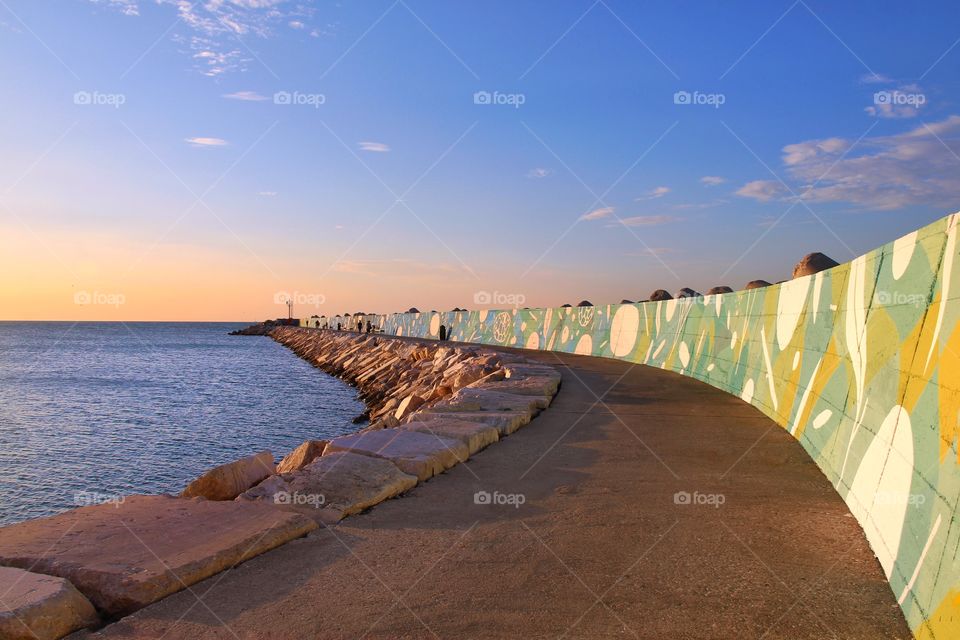 Walking seafront