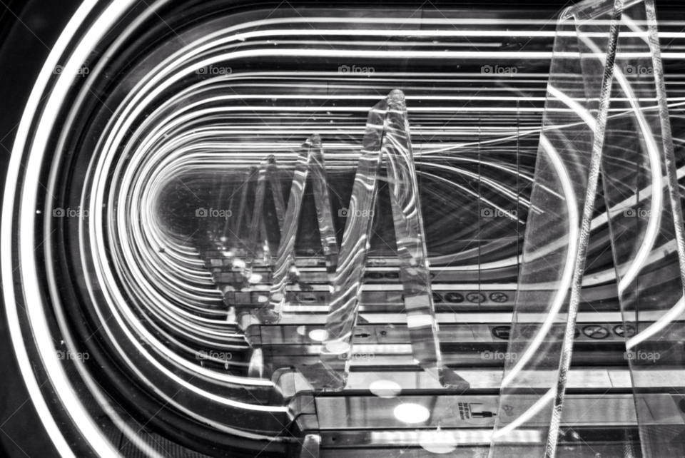 glass reflection station escalator by bradman