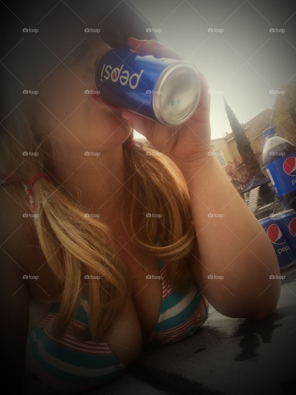 Drinking Pepsi 