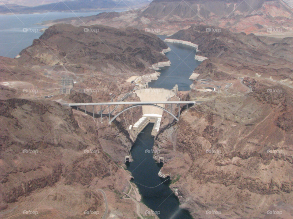 hoover dam bypass bridge vegas usa lake mead water mountains by angeljack