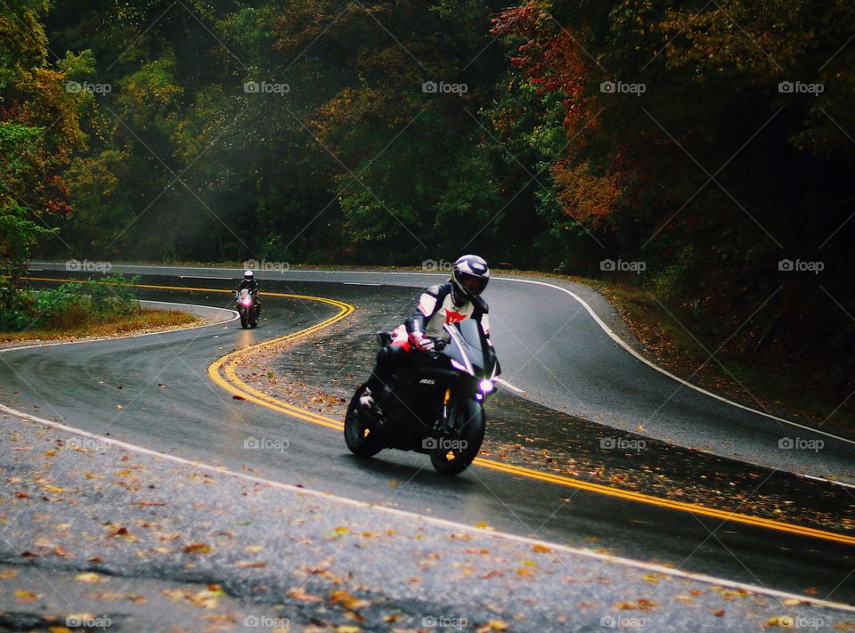 Beautiful blue ridge scenic highway of Smokey mountains in north Georgia and Tennessee 