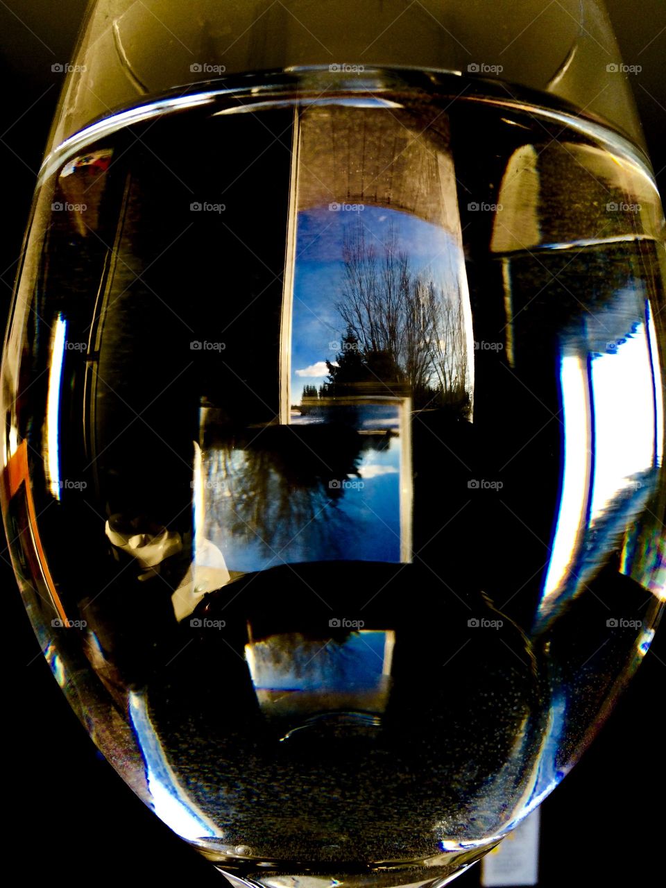 Wine glass reflections 