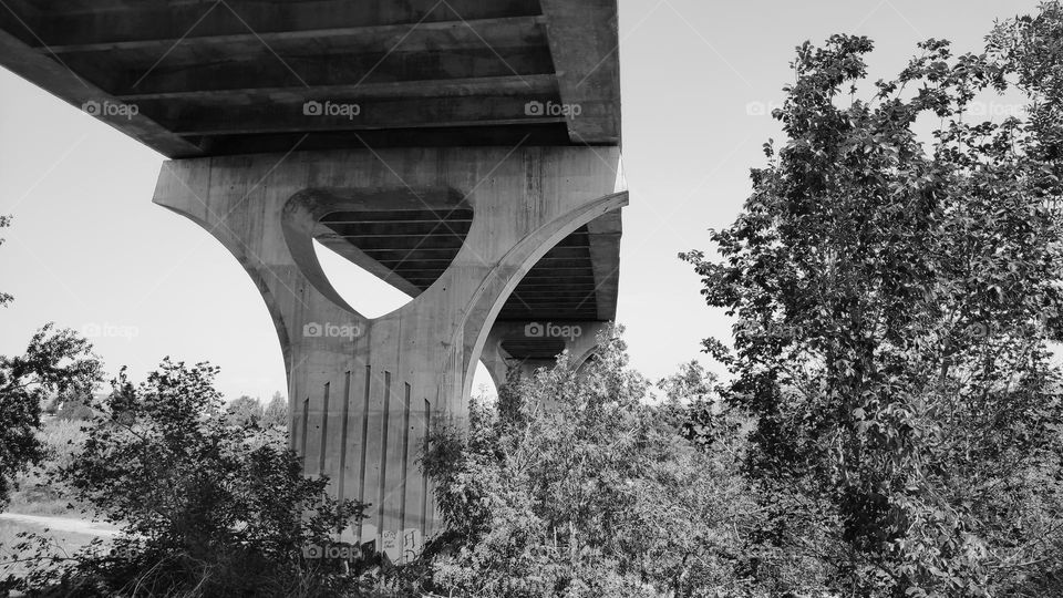 Railway column bridge.