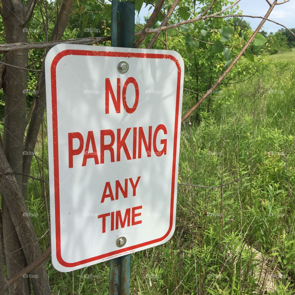 No parking anytime sign