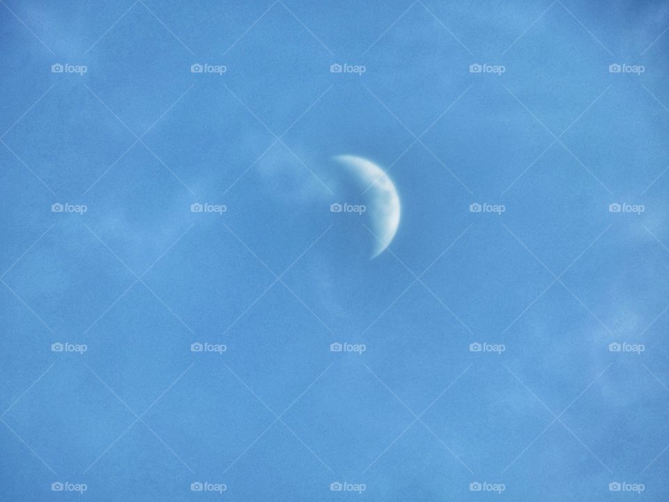 Moon in the afternoon sky