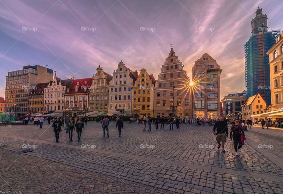 Wroclaw at sunset