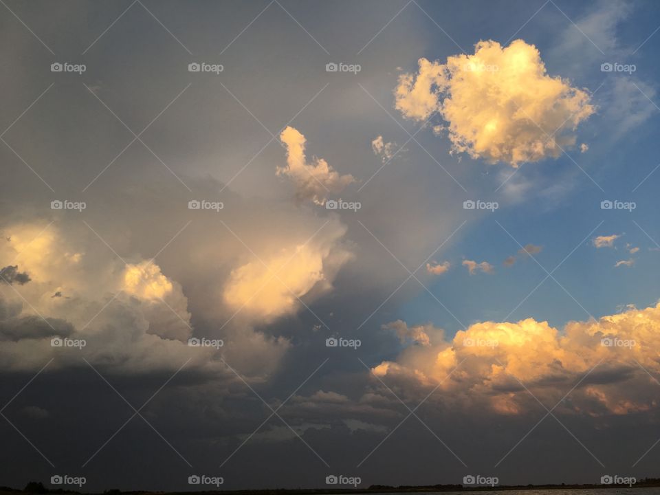 Sunset, Landscape, Sky, Sun, Light