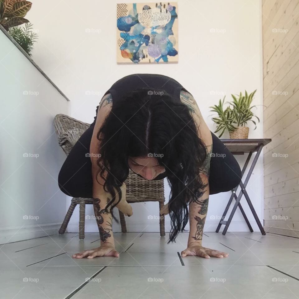 Beautiful woman doing yoga