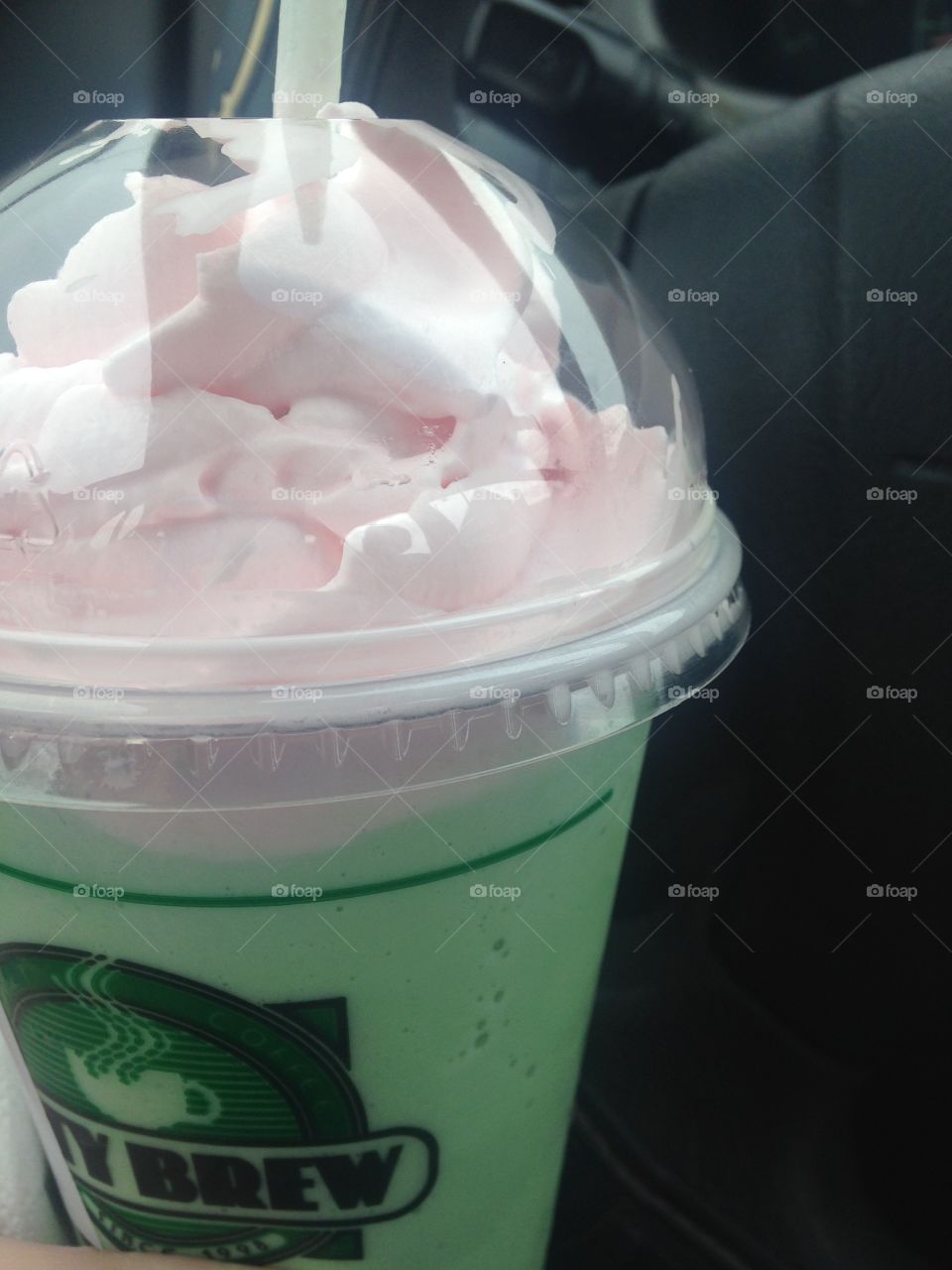 Frappe green tea and huckleberry 