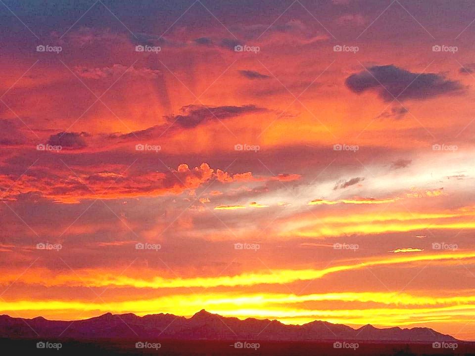 Sunset over Chiricahua Mountains, AZ