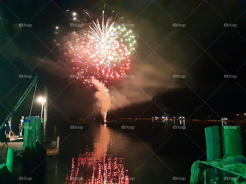 Fireworks over the harbor