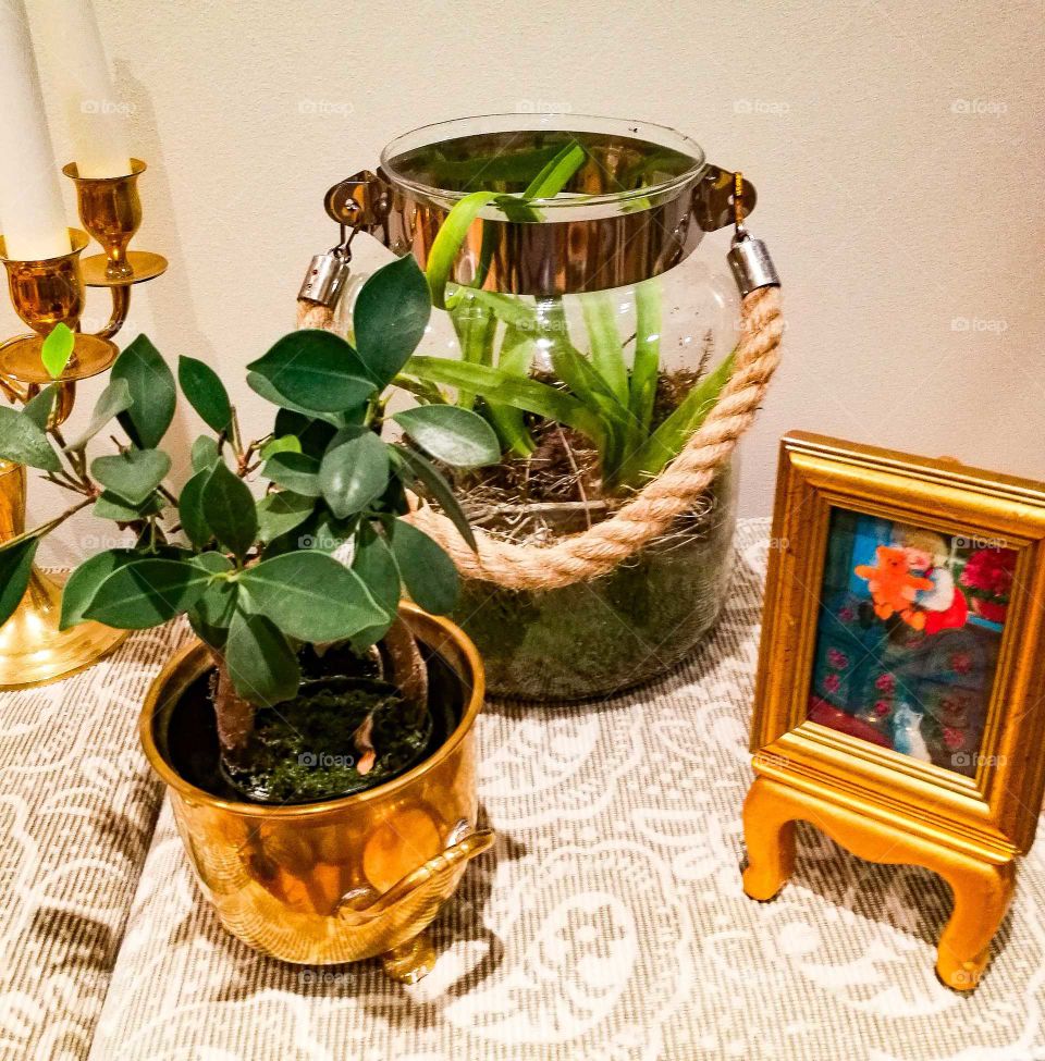 antiques and flowers